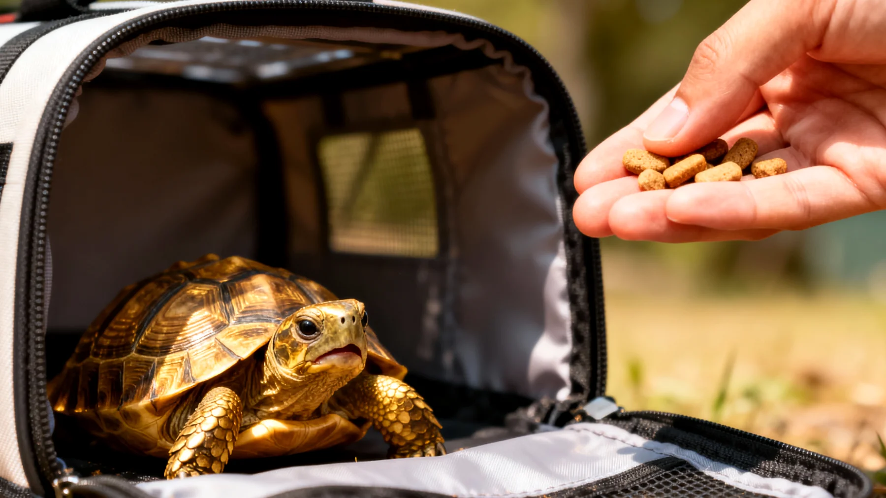 Schildkröten können während einer Reise nicht trainiert werden, da Training langfristige Beständigkeit und eine stabile Umgebung erfordert, die unterwegs nicht gegeben ist"