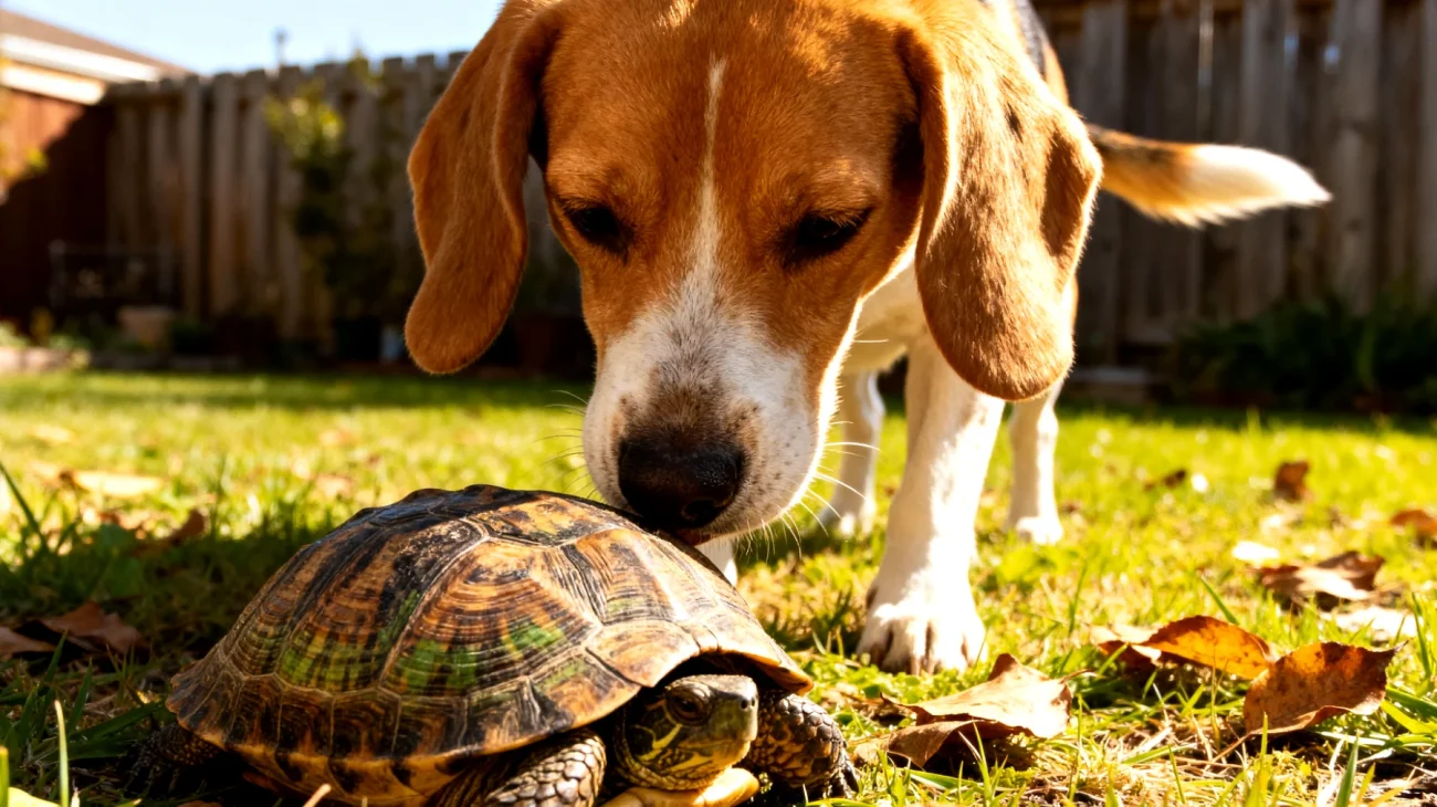 Schildkröten zeigen Stressverhalten beim Zusammenleben mit anderen Tieren, die ihr Territorium stören oder sie bedrängen, was zu Rückzug, Futterverweigerung und gesundheitlichen Beeinträchtigungen führen kann"