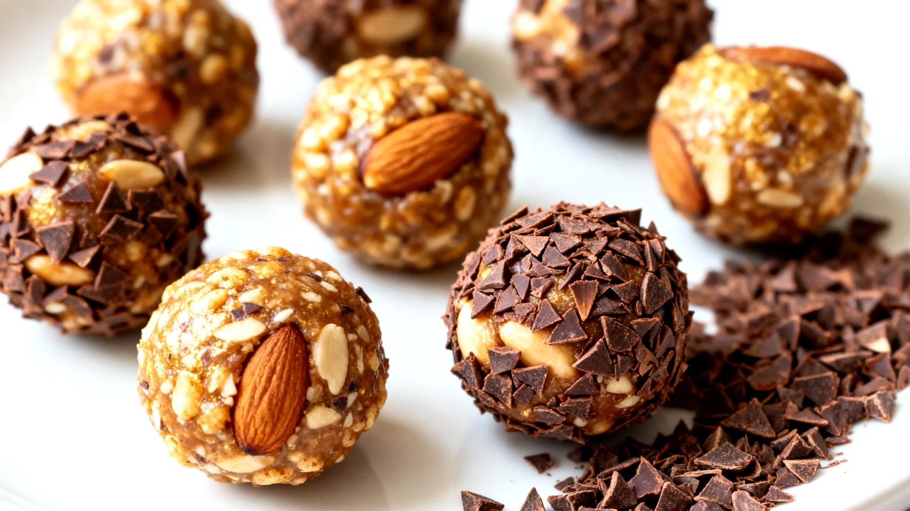 Tigernuss-Mandel-Bällchen mit Kakao-Nibs (Erdmandel-Energiekugeln)"