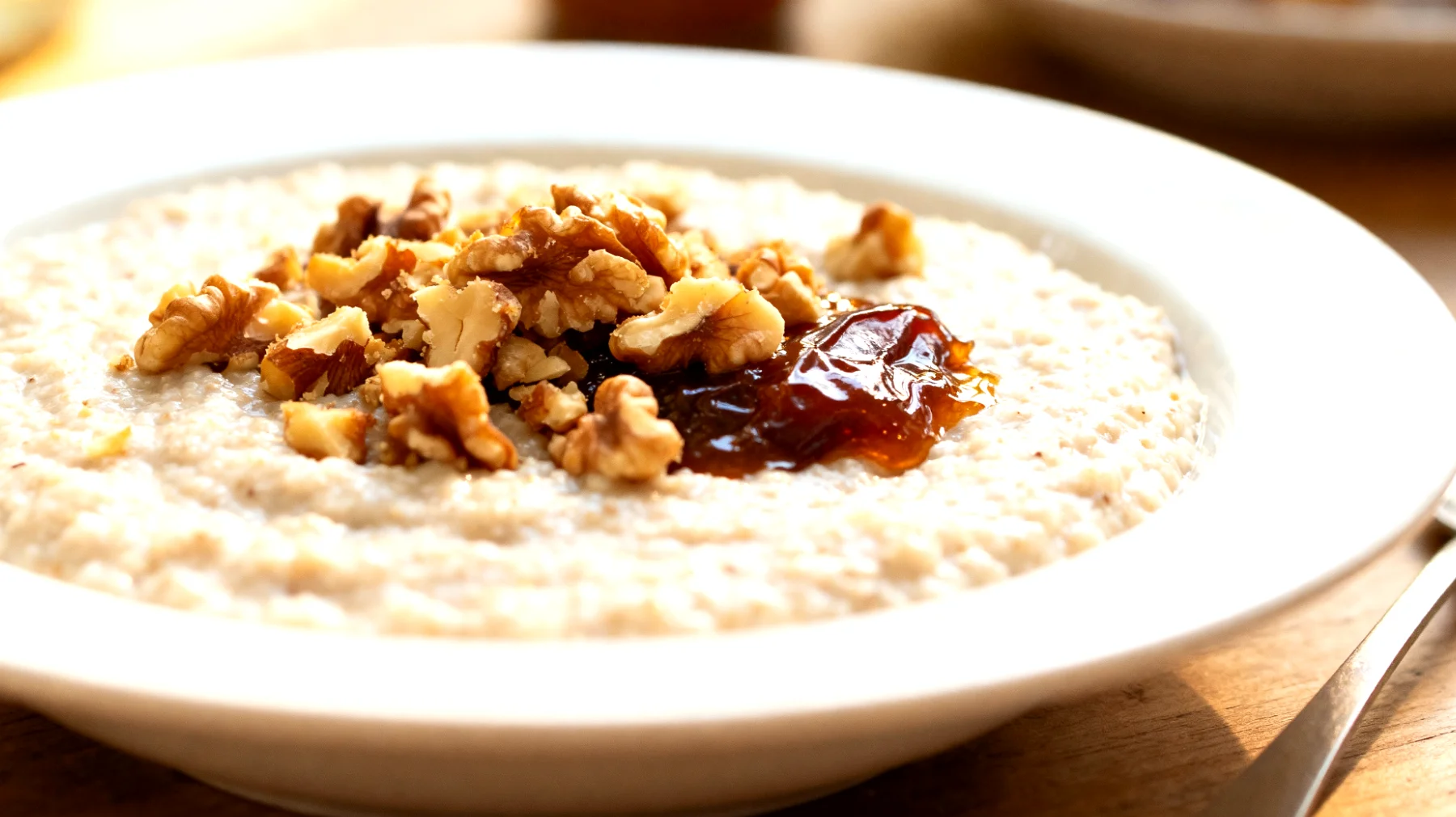 Amaranth-Porridge mit Walnüssen und Dattelmus"
