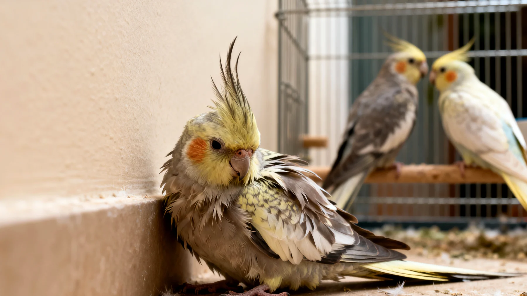 Nymphensittiche zeigen bei der Vergesellschaftung mit anderen Vogelarten oder Artgenossen häufig Stress, Aggressionsverhalten oder Schwierigkeiten bei der sozialen Integration, was zu Federpicken, Futterneid und gesundheitlichen Problemen durch chronischen Stress führen kann"