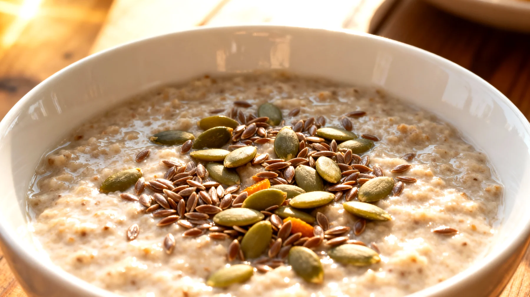Tigernuss-Porridge mit Leinsamen und Kürbiskernen"
